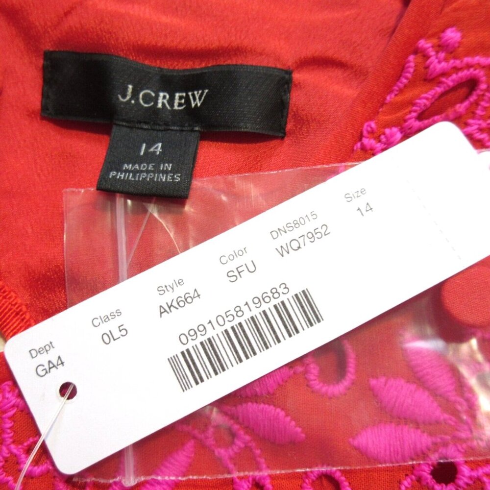 NWT J.Crew Short-sleeve Maxi in Sunset Fuchsia Eyelet Back Cutout Dress 14 - Picture 6 of 12